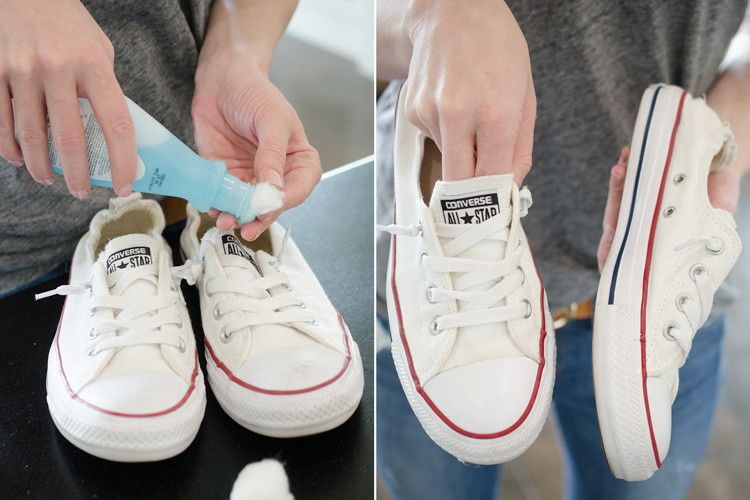 Clean your shoes by using nail polish remover