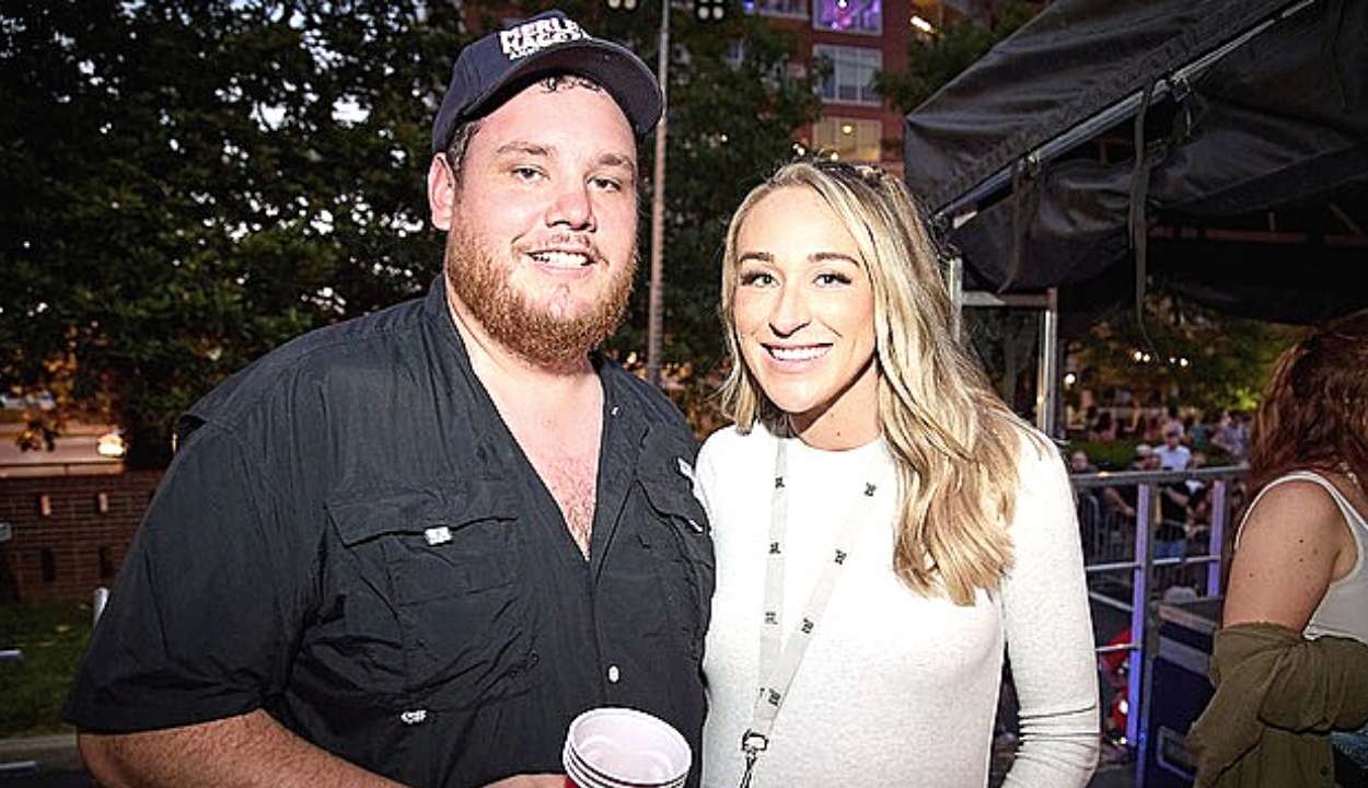 Luke Combs with his wife