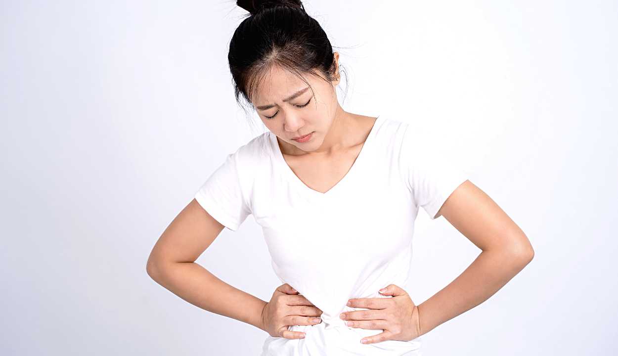 a girl experiencing bloating