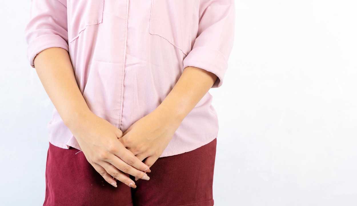 a girl with Dried vaginal discharge