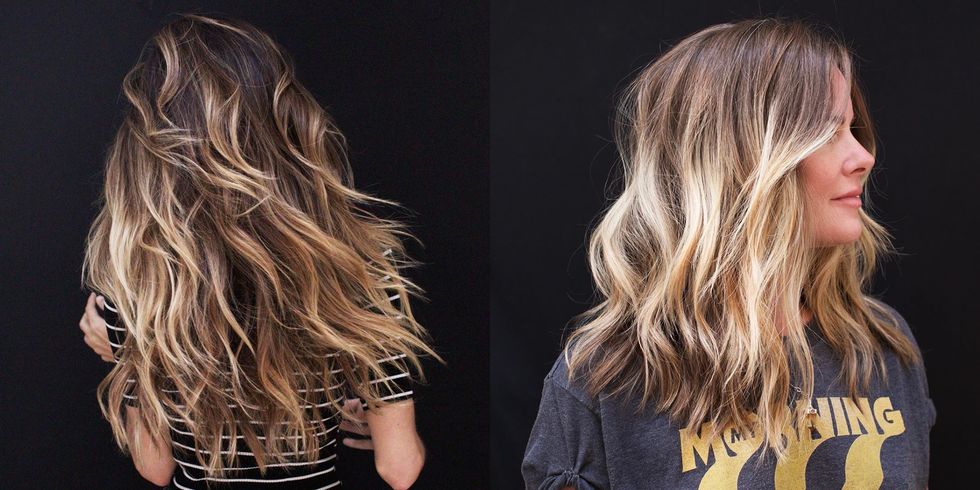Ombre Color hair front and back girl photo