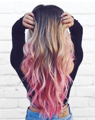 a girl with Colored Tips Layers