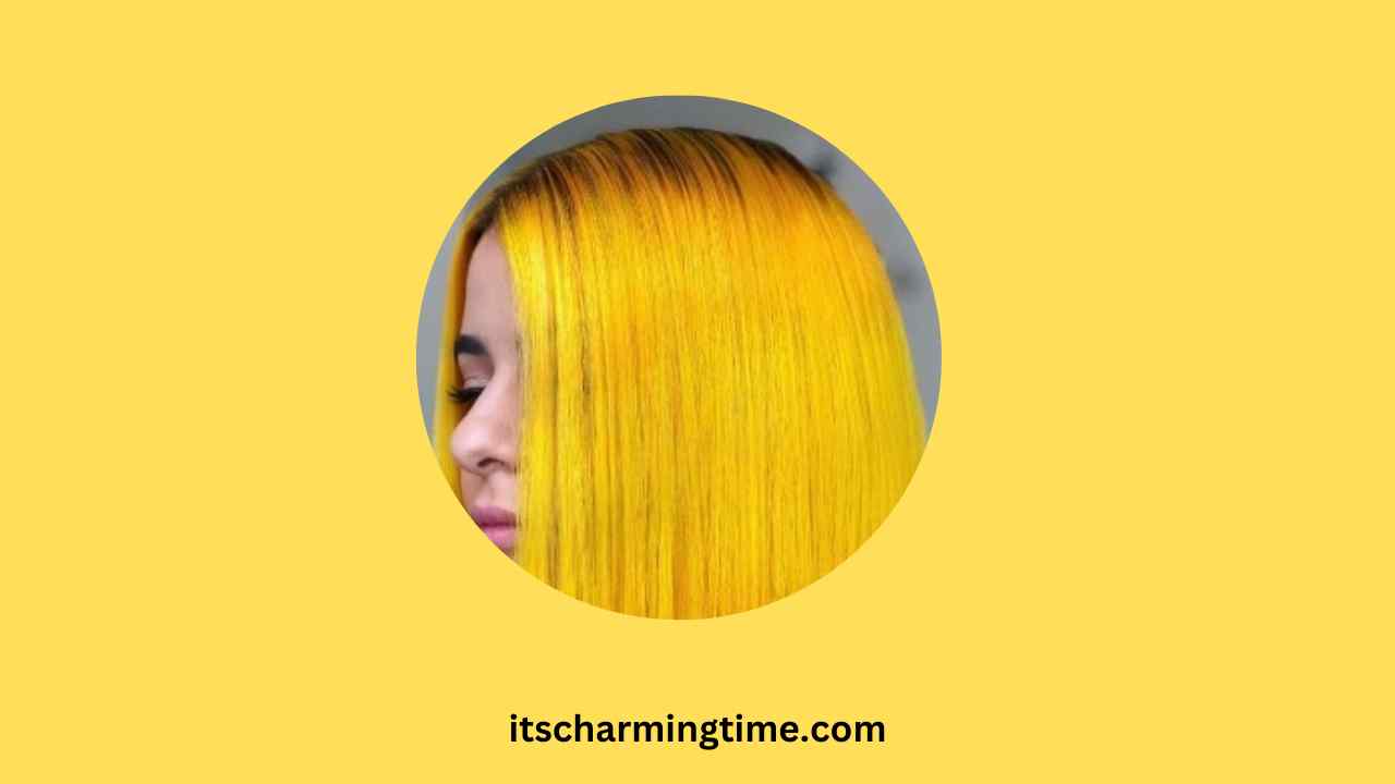 a girl with Bright Yellow hair color