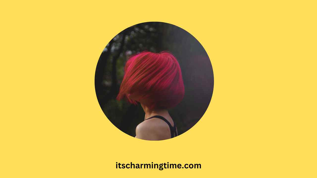 a girl with cherry red hair color