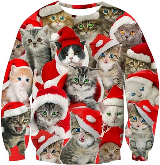 Funny Cat Prints ugly Christmas Sweater